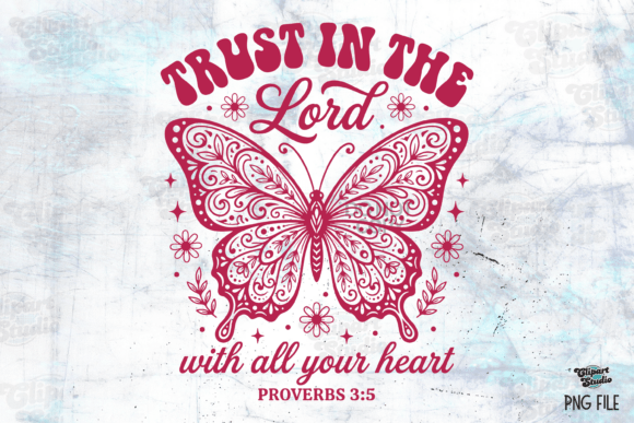Christian Butterfly Religious PNG for T-Shirt Designs