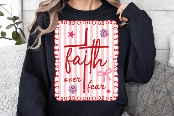 Faith over Fear Striped Christian SVG for T-Shirt Designs