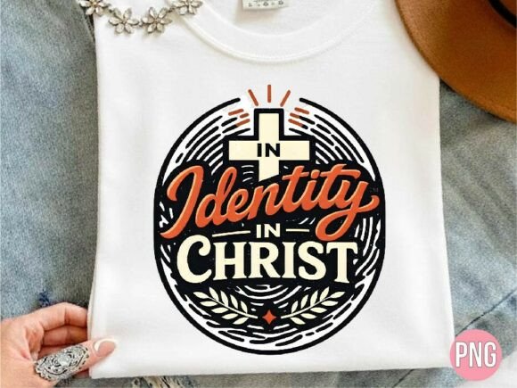 Identity in Christ Christian Cross PNG for T-Shirt Designs