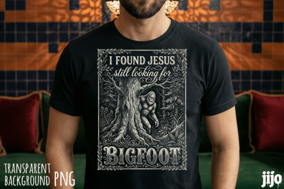 Jesus Bigfoot Sasquatch Funny PNG T-Shirt Designs