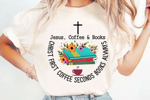 Jesus Coffee Books SVG for T-Shirt Designs