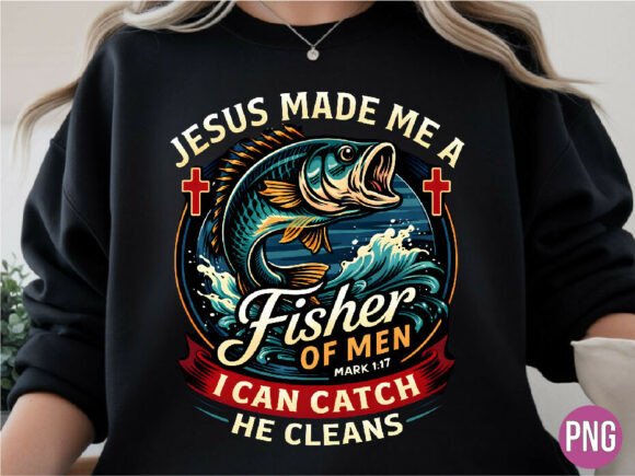 Jesus Fisher of Men Christian Shirt PNG for T-Shirt Designs