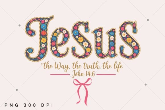 Jesus Floral PNG, Christian Bible Verse T-Shirt Designs