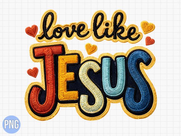 Love Like Jesus Patch PNG for T-Shirt Designs