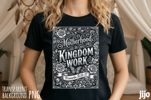 Motherhood Christian Roses Bible PNG for T-Shirt Designs