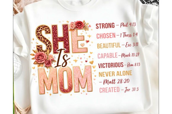 She is Mom Christian Mother s Day Png for T-Shirt Designs