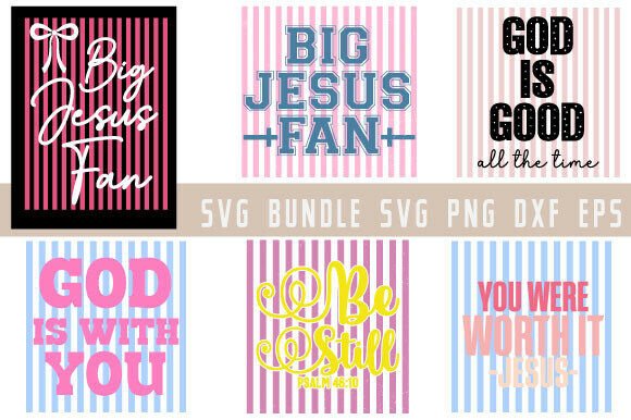 Striped Christian Trendy SVG Bundle for T-Shirt Designs