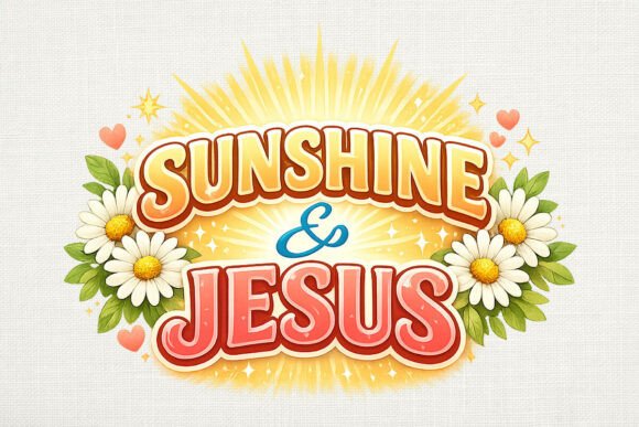 Sunshine Jesus Retro Faith PNG: T-Shirt Designs for Local Branding